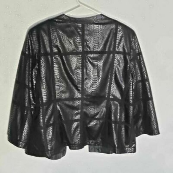 Alfred Dunner Womens Jacket Black Snakeskin Hook & Eye 3/4 Sleeve Petite… - Picture 2 of 8